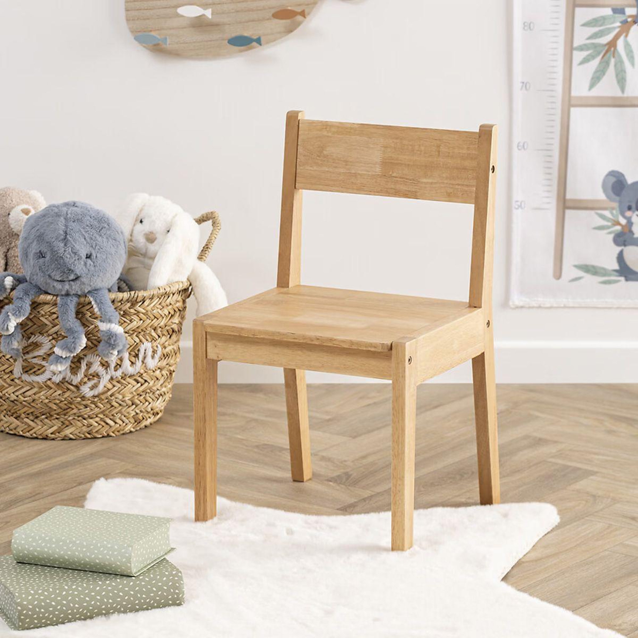 Voir la diapositive 3 : Atmosphera Kids Chaise enfant en bois  robin  54cm marron
