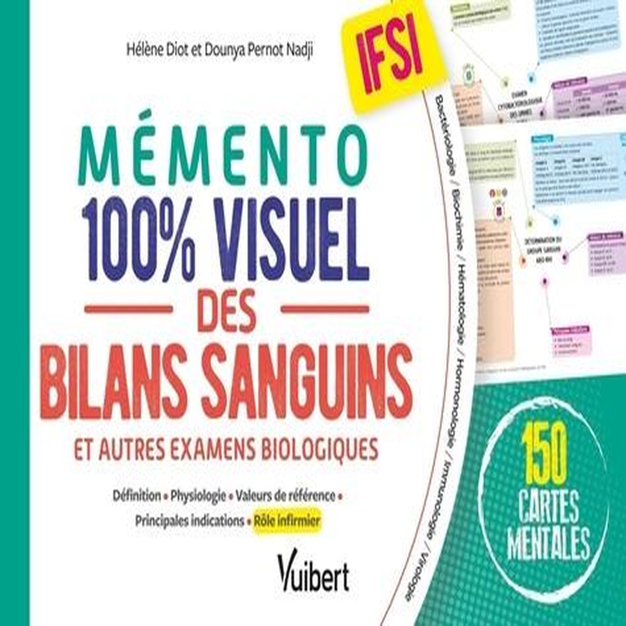 MEMENTO 100% VISUEL DES BILANS SANGUINS ET AUTRES EXAMENS BIOLOGIQUES IFSI. 150 CARTES MENTALES, EDITION 2024, Diot Hélène
