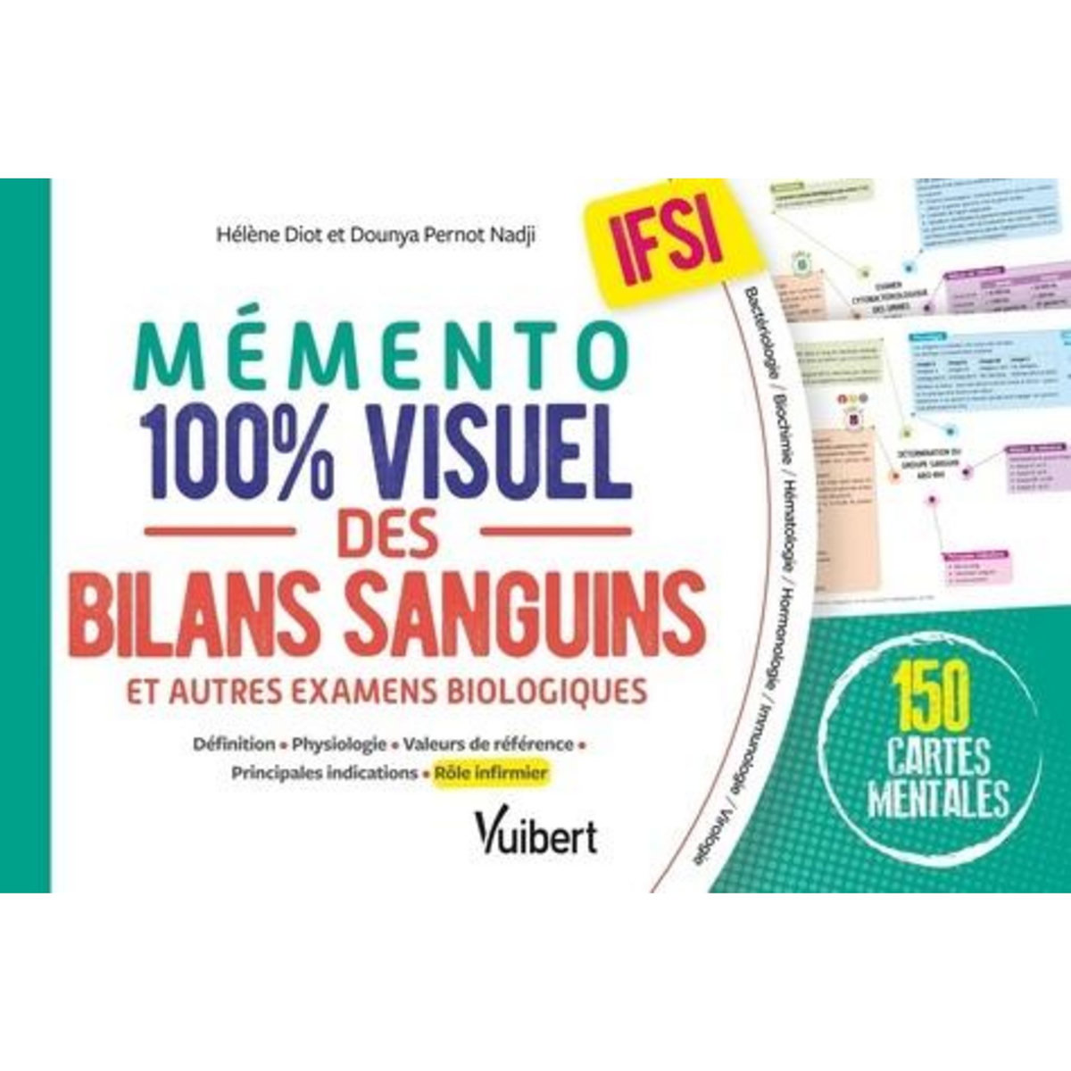 MEMENTO 100% VISUEL DES BILANS SANGUINS ET AUTRES EXAMENS BIOLOGIQUES IFSI. 150 CARTES MENTALES, EDITION 2024, Diot Hélène