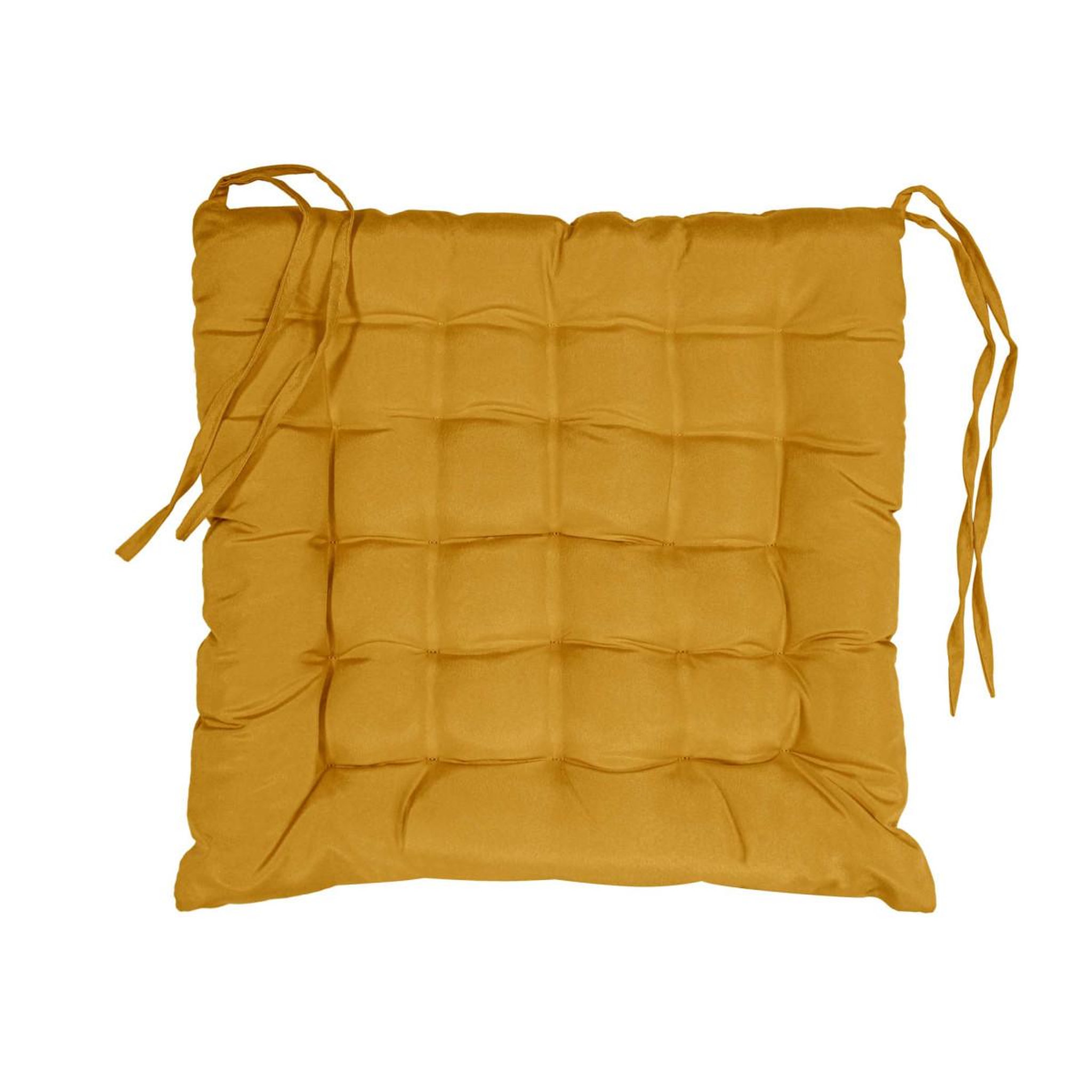 Douceur d'Intérieur Galette de Chaise Matelassée  Essentiel  40x40cm Ocre