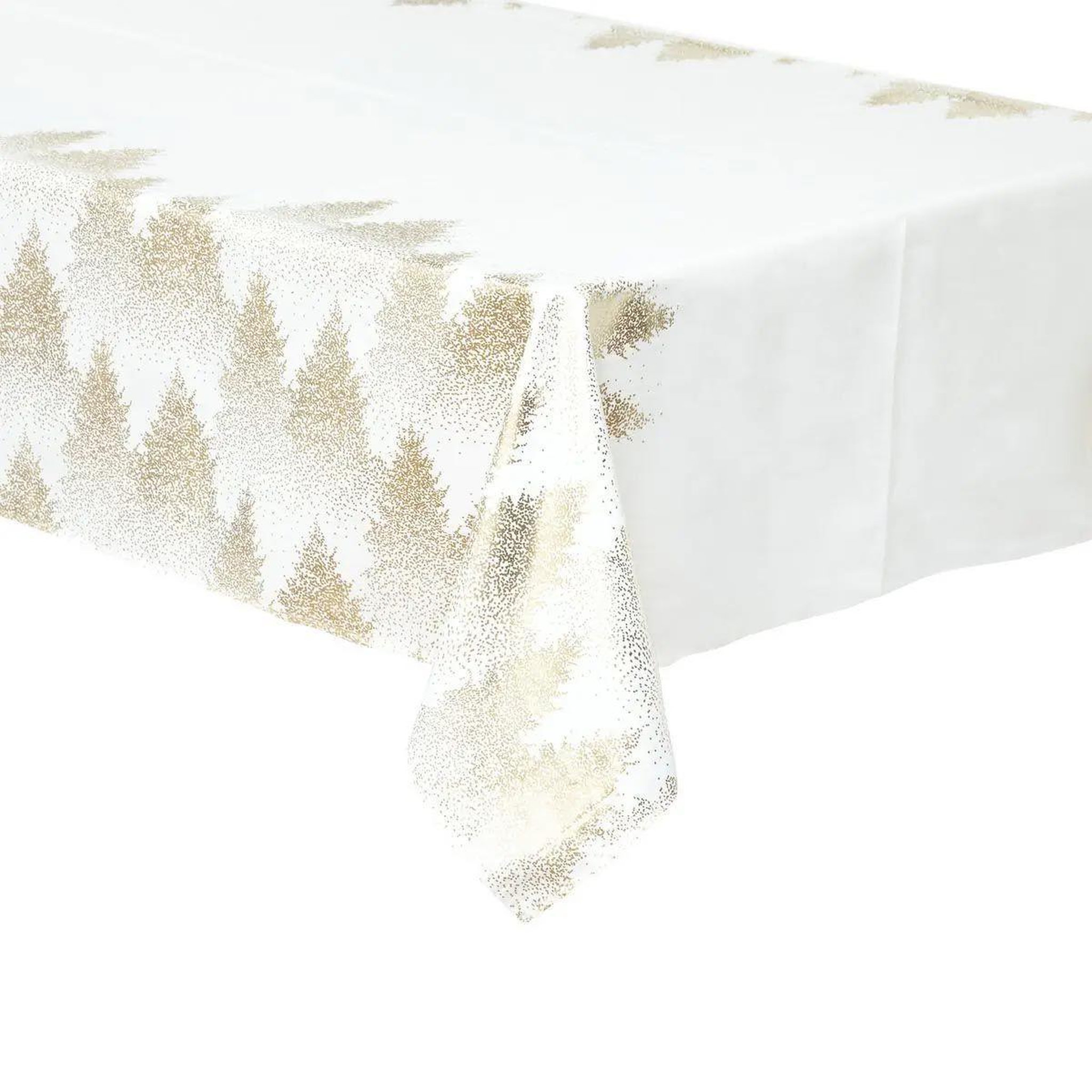 ATMOSPHERA Nappe imprimée sapin  colorama  140x360cm blanc & or