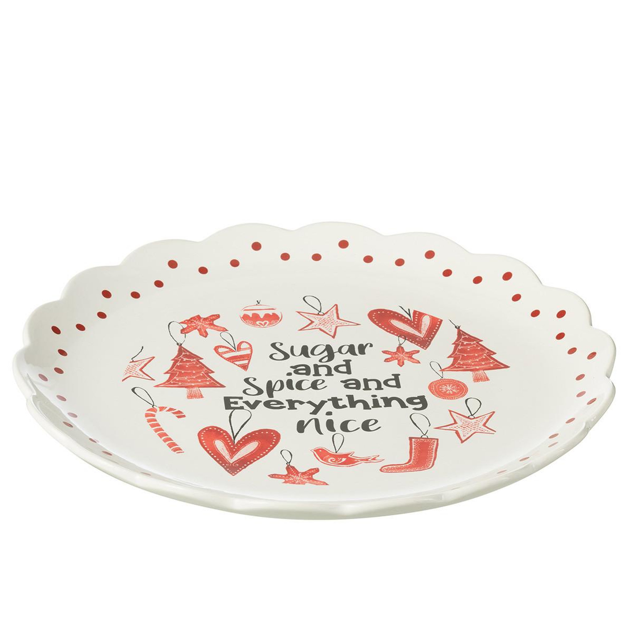 Voir la diapositive 2 : J-LINE Assiette de présentation de noël  bakery  39cm rouge