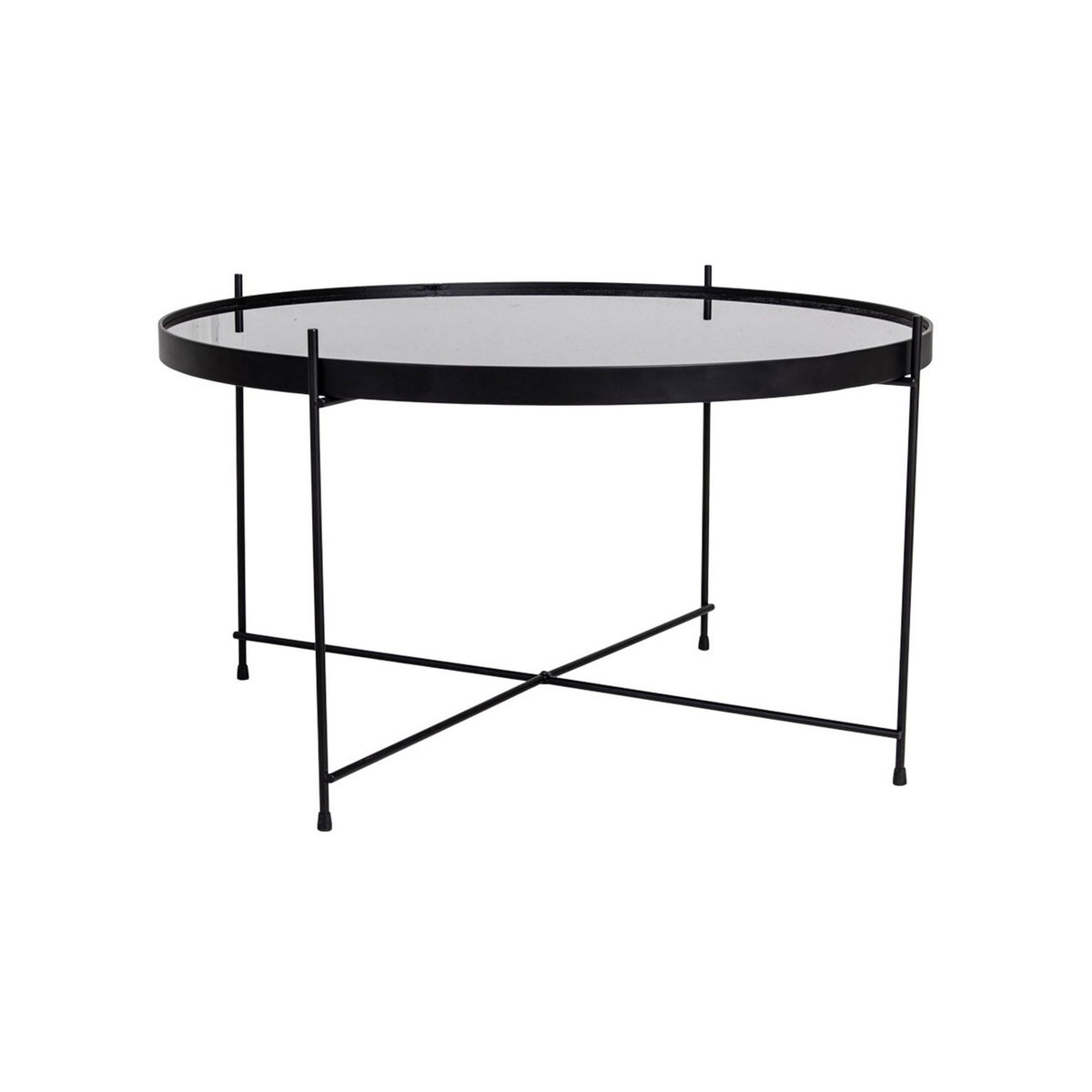 LISA DESIGN Glina - table basse ronde - métal et verre - 70 cm