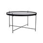Voir la diapositive 2 : LISA DESIGN Glina - table basse ronde - métal et verre - 70 cm