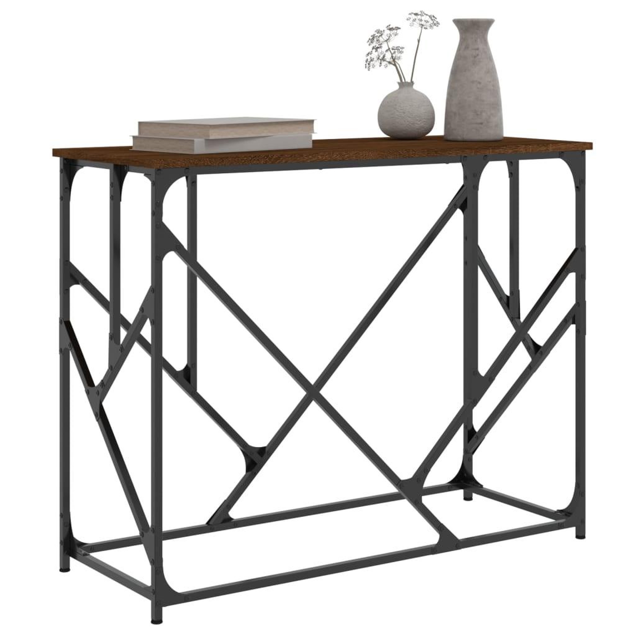 Voir la diapositive 3 : VIDAXL Table console chene marron 100x40x80 cm bois d'ingenierie