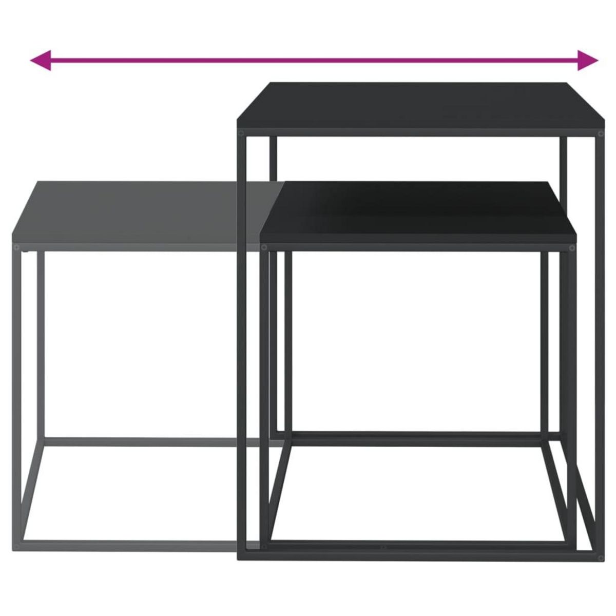 VIDAXL Ensemble de table basse 2 pcs bois d'ingenierie et metal