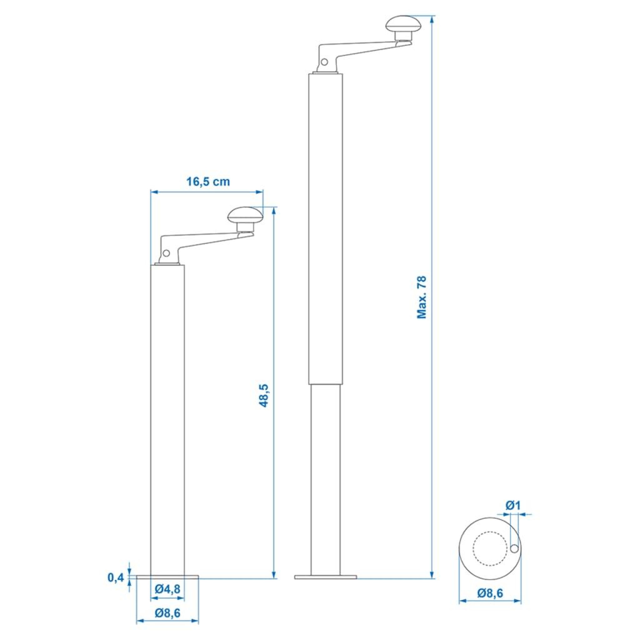 Voir la diapositive 5 : PROPLUS ProPlus Support de remorque reglable D48 mm 40-65 cm 341517