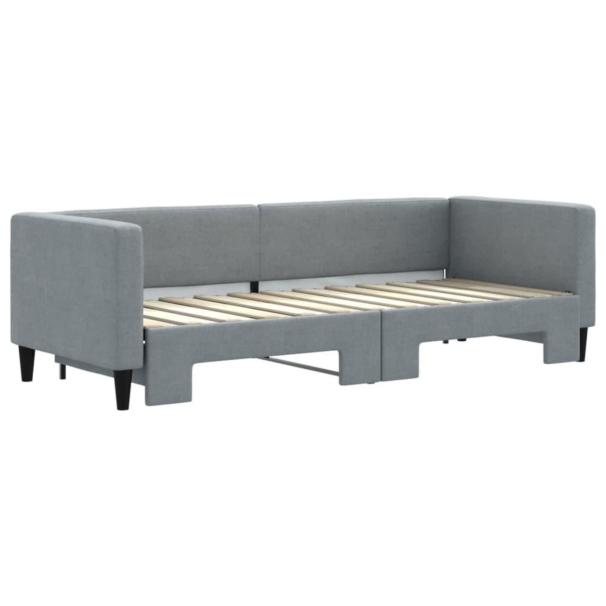 Voir la diapositive 3 : VIDAXL Lit de jour avec gigogne sans matelas gris clair 80x200 cm