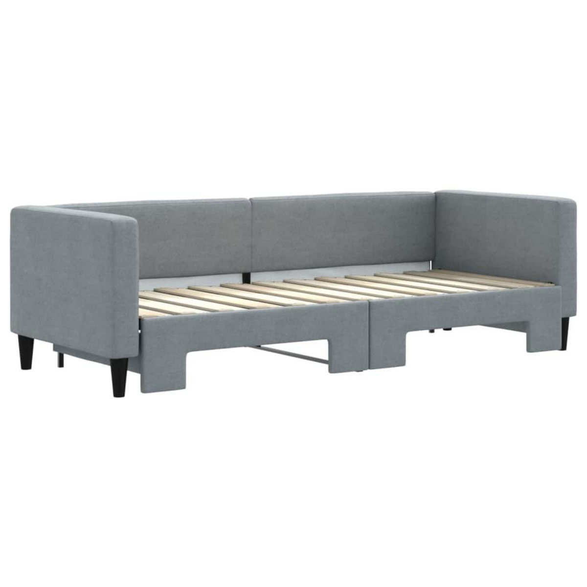 VIDAXL Lit de jour avec gigogne sans matelas gris clair 80x200 cm