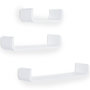 Voir la diapositive 1 : HOMCOM Lot de 3 étagères murales flottantes - design contemporain courbé - kit fixation inclus - MDF blanc