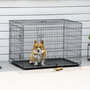 Voir la diapositive 2 : PAWHUT Cage caisse de transport pliante pour chien en métal noir 106 x 71 x 76 cm