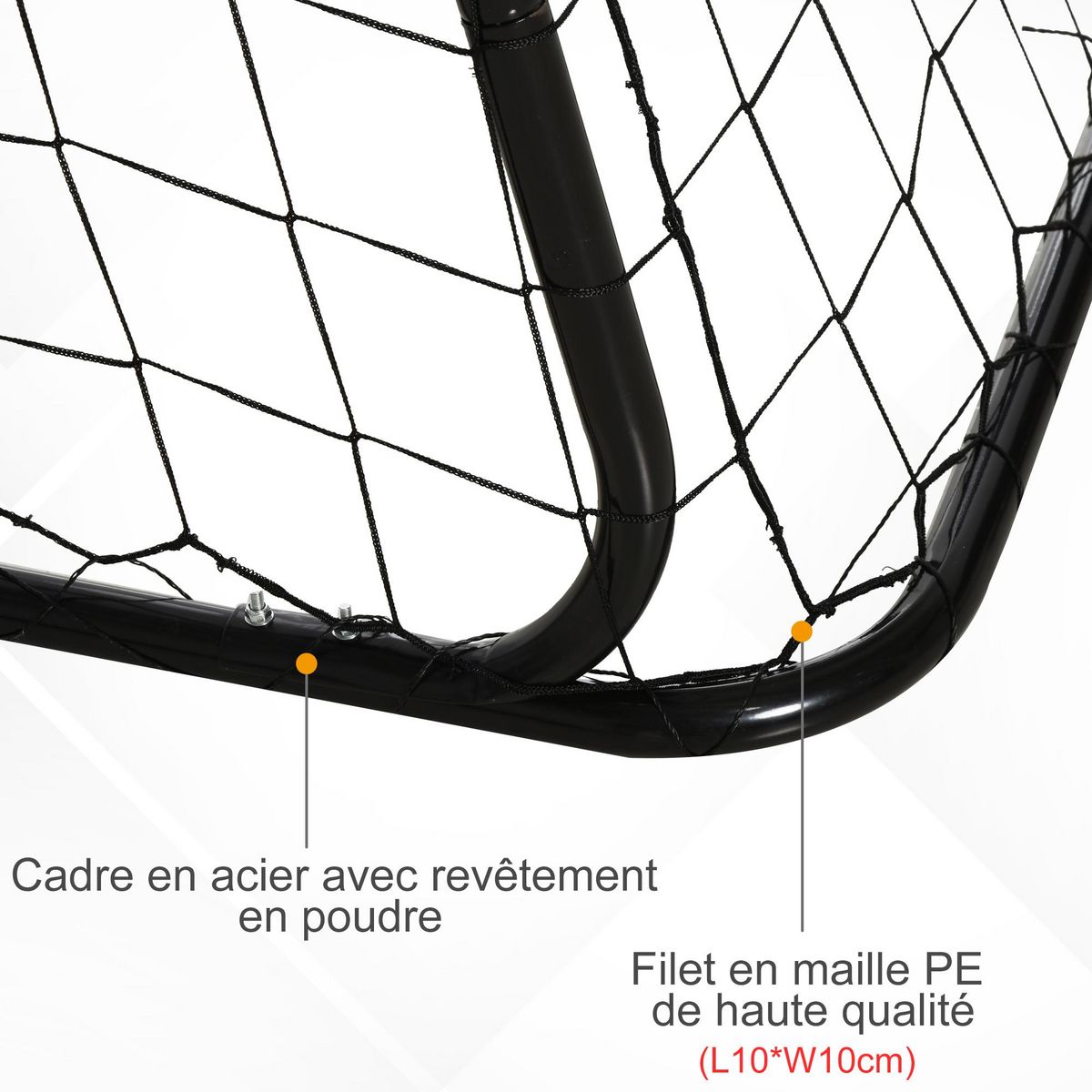 HOMCOM But de football - cage de foot avec cible dim. 240 x 88 x 174 cm - acier thermolaqué noir polyester blanc