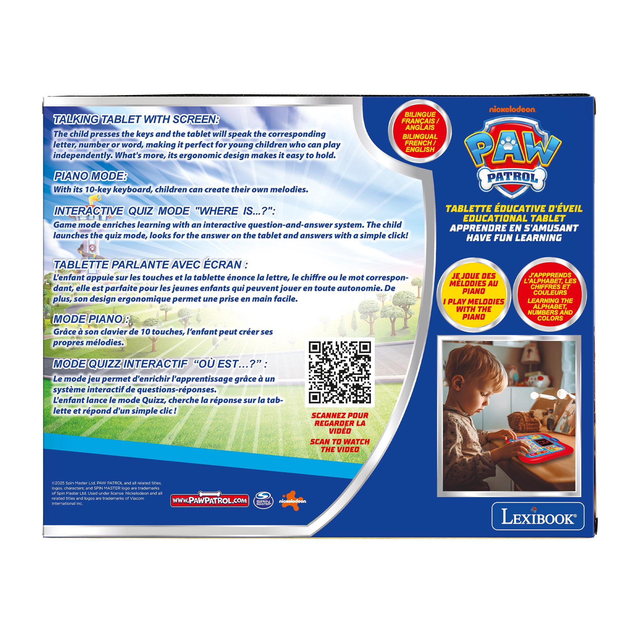 Voir la diapositive 4 : Lexibook Tablette Pat'Patrouille éducative bilingue parlante ABC (FR/EN)