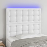 VIDAXL Tete de lit a LED Blanc 100x5x118/128 cm Similicuir