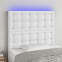 Voir la diapositive 1 : VIDAXL Tete de lit a LED Blanc 100x5x118/128 cm Similicuir
