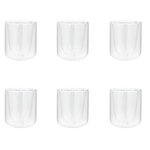SECRET DE GOURMET Lot de 6 Tasses à Café Double Paroi  Forte  8cl Transparent