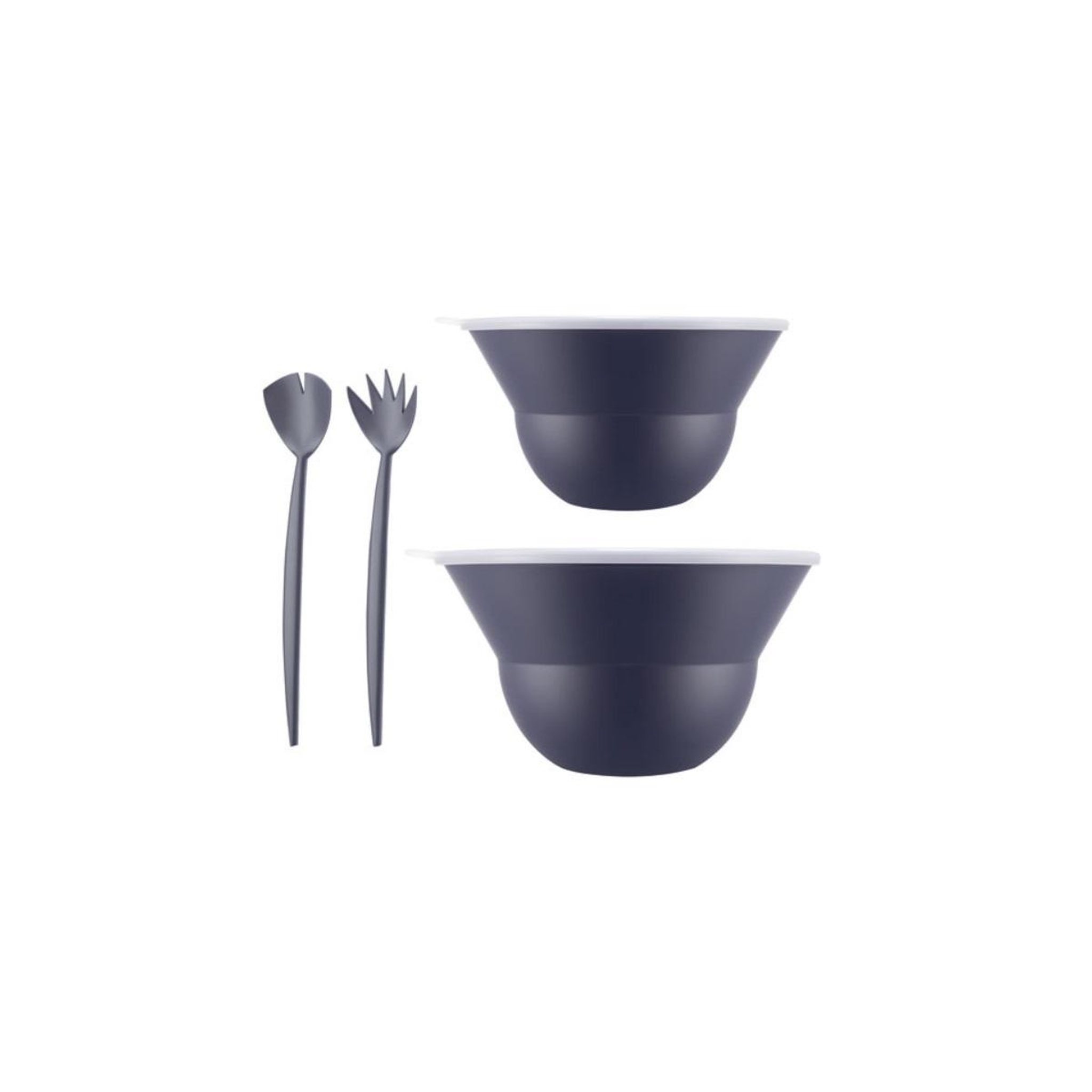 Voir la diapositive 2 : Bodum Lot de 2 saladiers 3l/4.9l avec couvercle + couverts bleu - k2551-540-143s-1