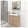 Voir la diapositive 5 : Meuble de salle de bain sous vasque 3 tiroirs + vasque L80cm FARO