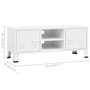 Voir la diapositive 6 : VIDAXL Meuble TV industriel Blanc 105x35x42 cm Metal