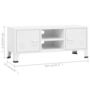 Voir la diapositive 6 : VIDAXL Meuble TV industriel Blanc 105x35x42 cm Metal