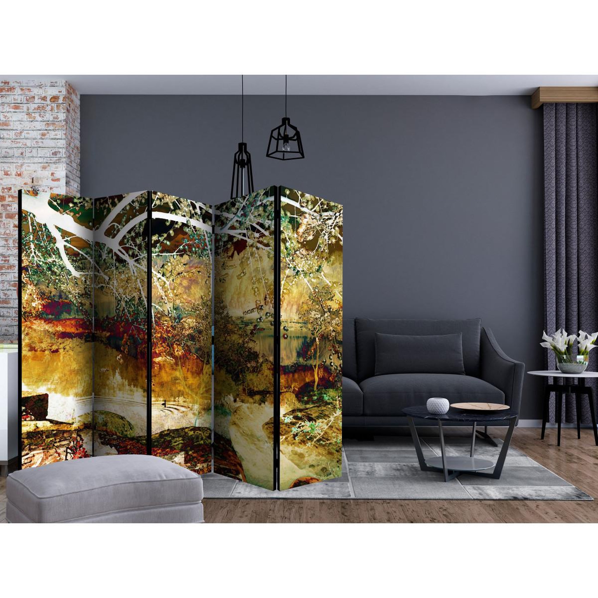 Voir la diapositive 2 : Paris Prix Paravent 5 volets  river of life  172x225cm
