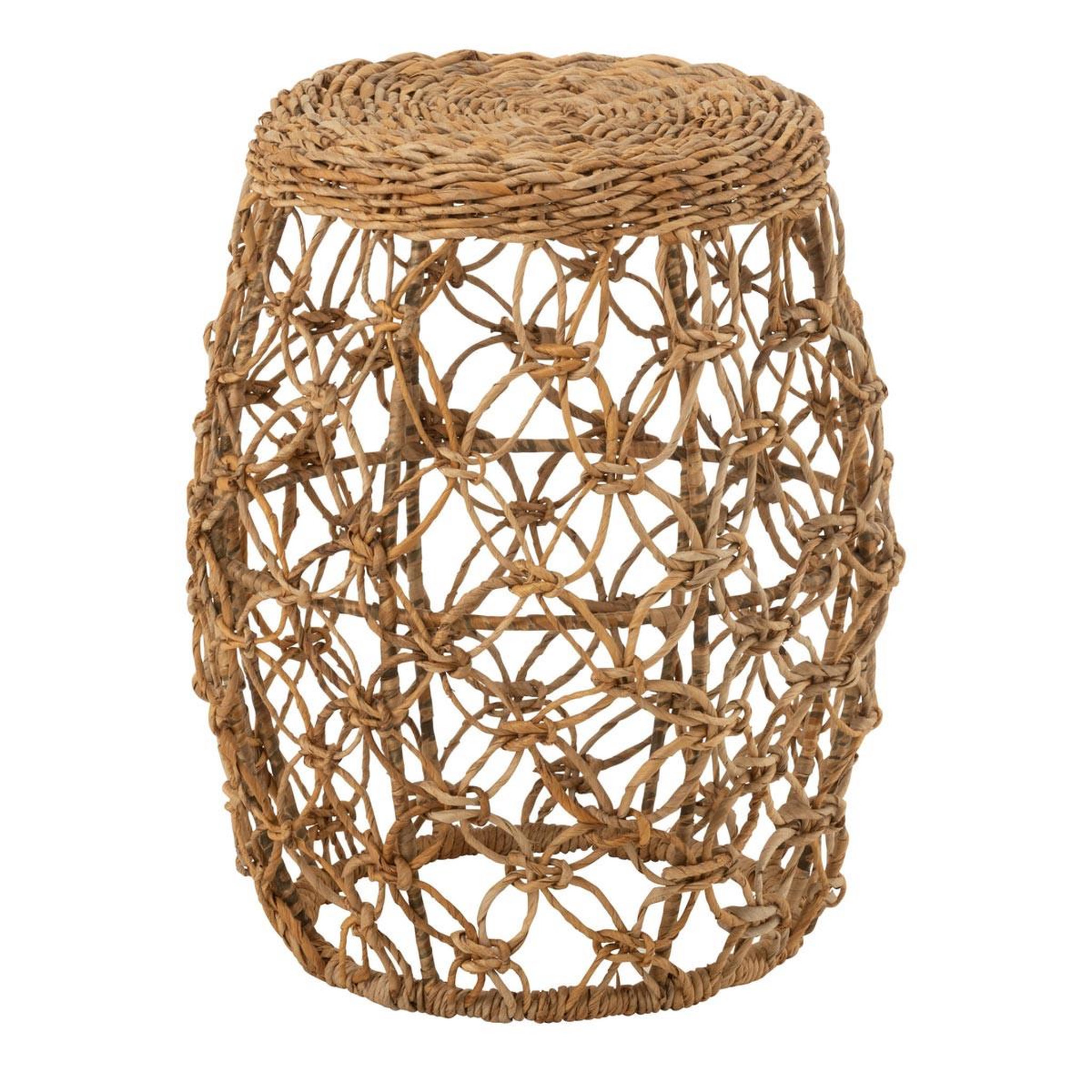 J-LINE Table d'appoint en feuille de bananier  baril  55cm naturel