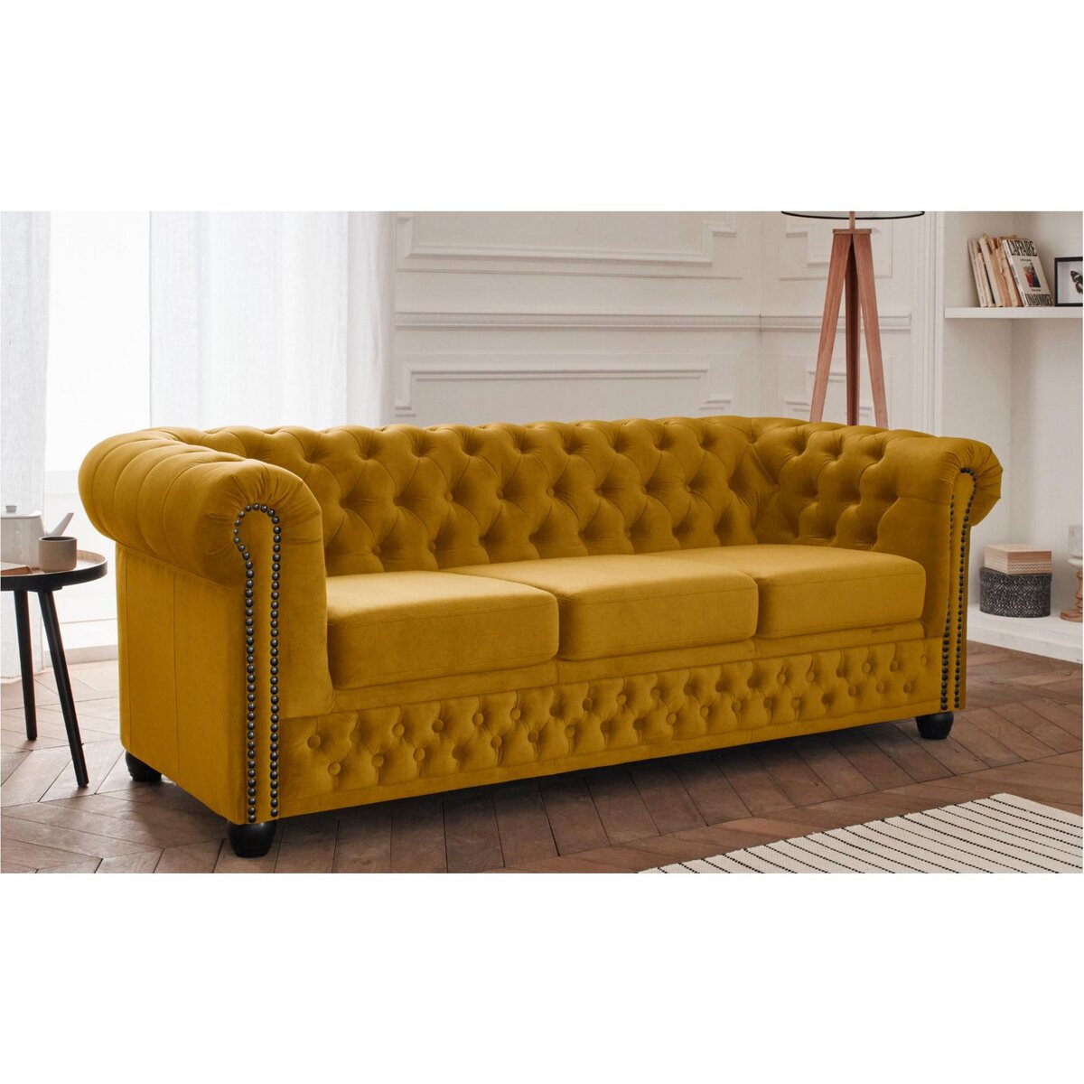 LISA DESIGN William - canapé chesterfield - 3 places - en velours