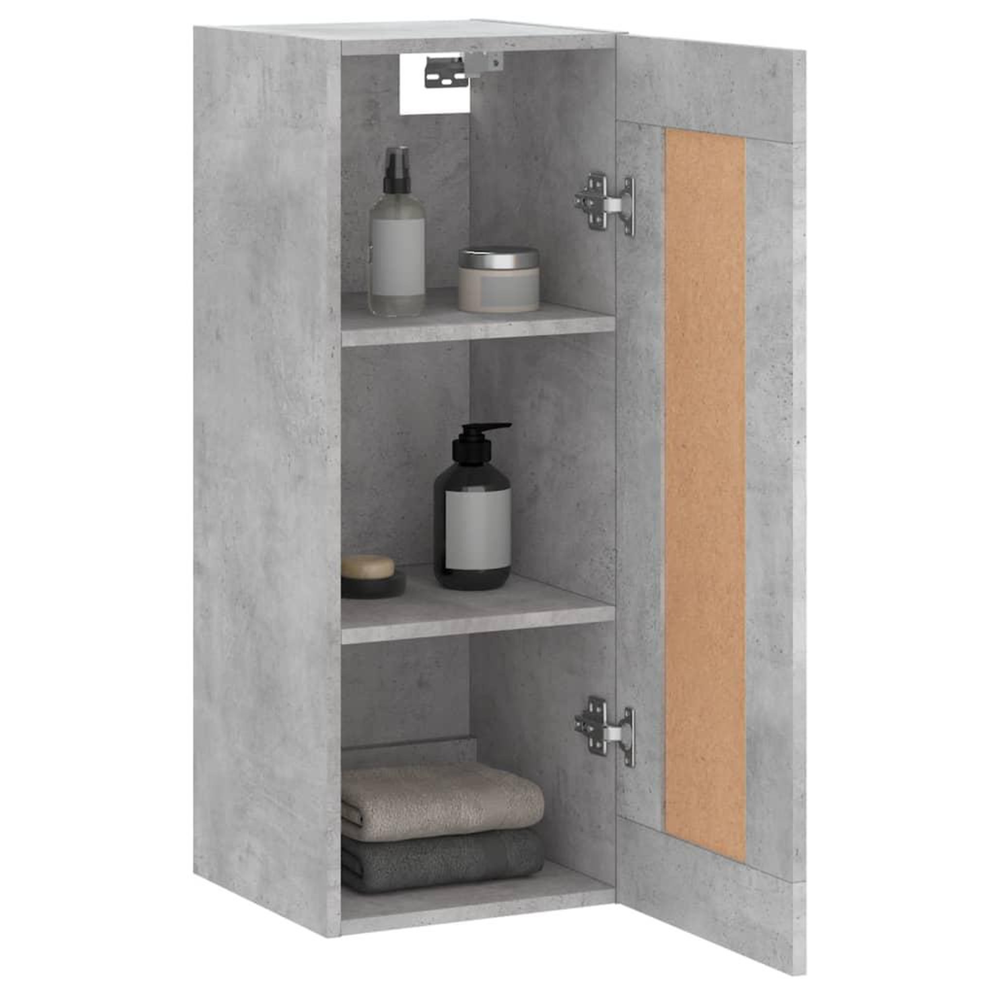 Voir la diapositive 5 : VIDAXL Armoire murale gris beton 34,5x34x90 cm bois d'ingenierie