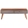 VIDAXL Table basse gris 110x50x40 cm bois massif