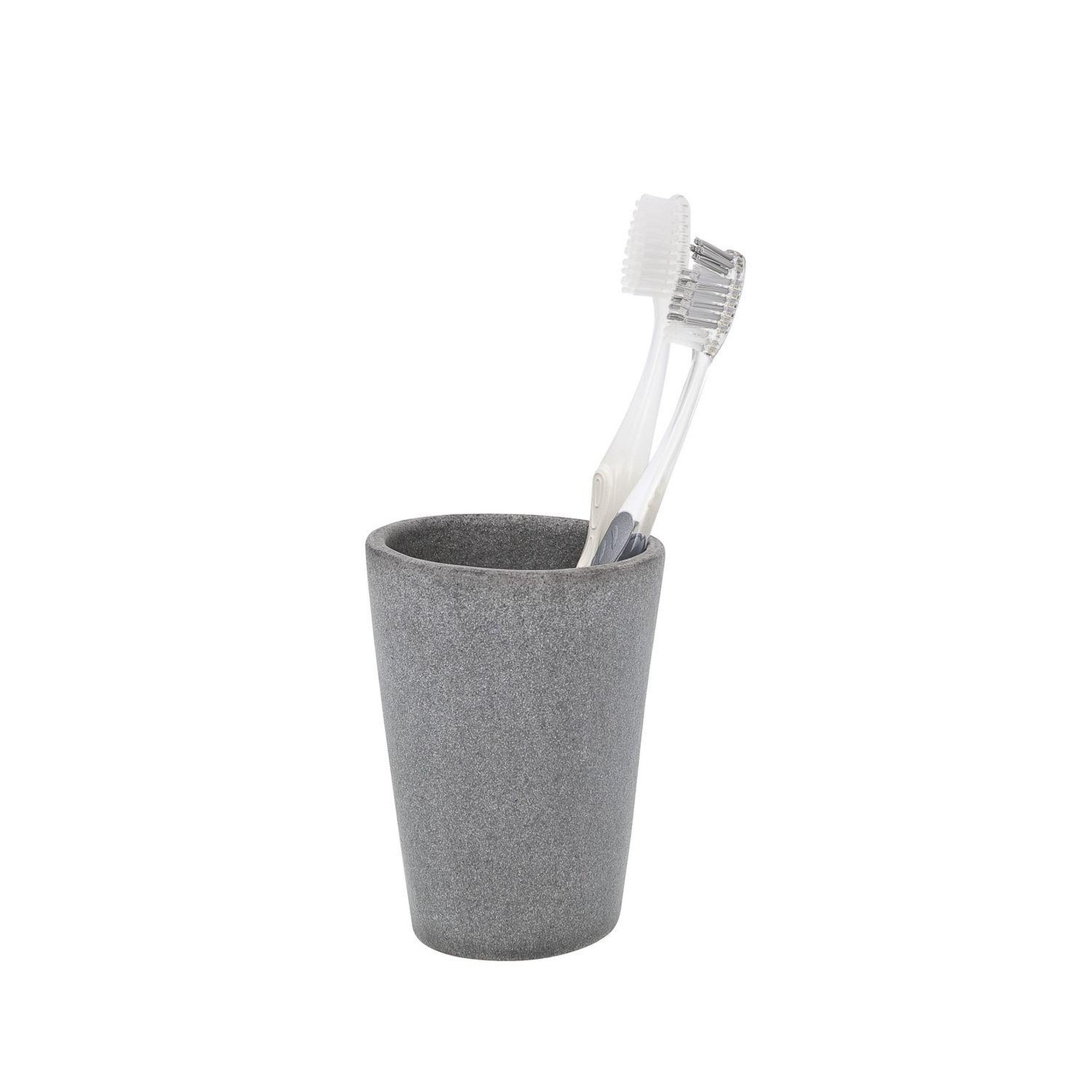 Voir la diapositive 2 : Wenko Gobelet de salle bain design pierre pebble - gris stone