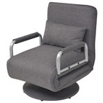 VIDAXL Fauteuil pivotant et canape-lit gris fonce tissu