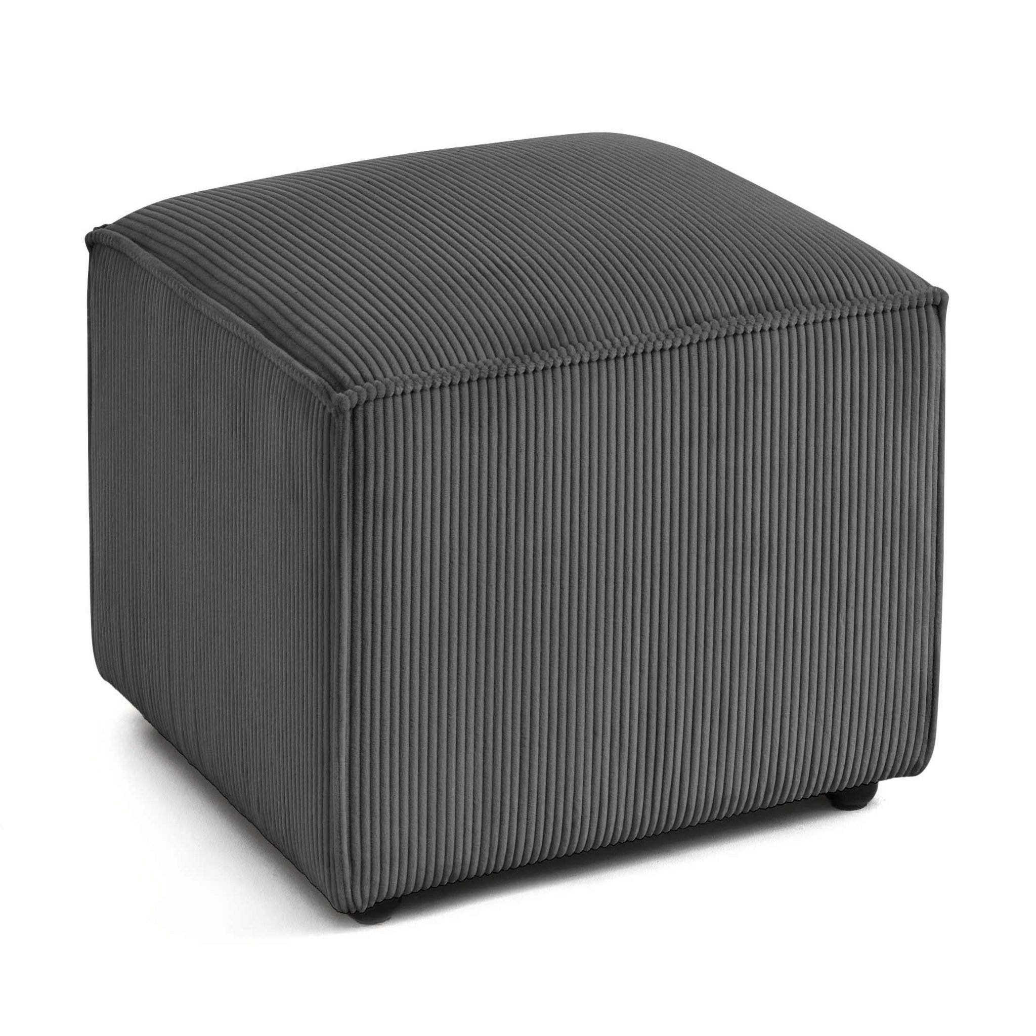Voir la diapositive 2 : BEST MOBILIER Arty - pouf d'appoint - en velours côtelé