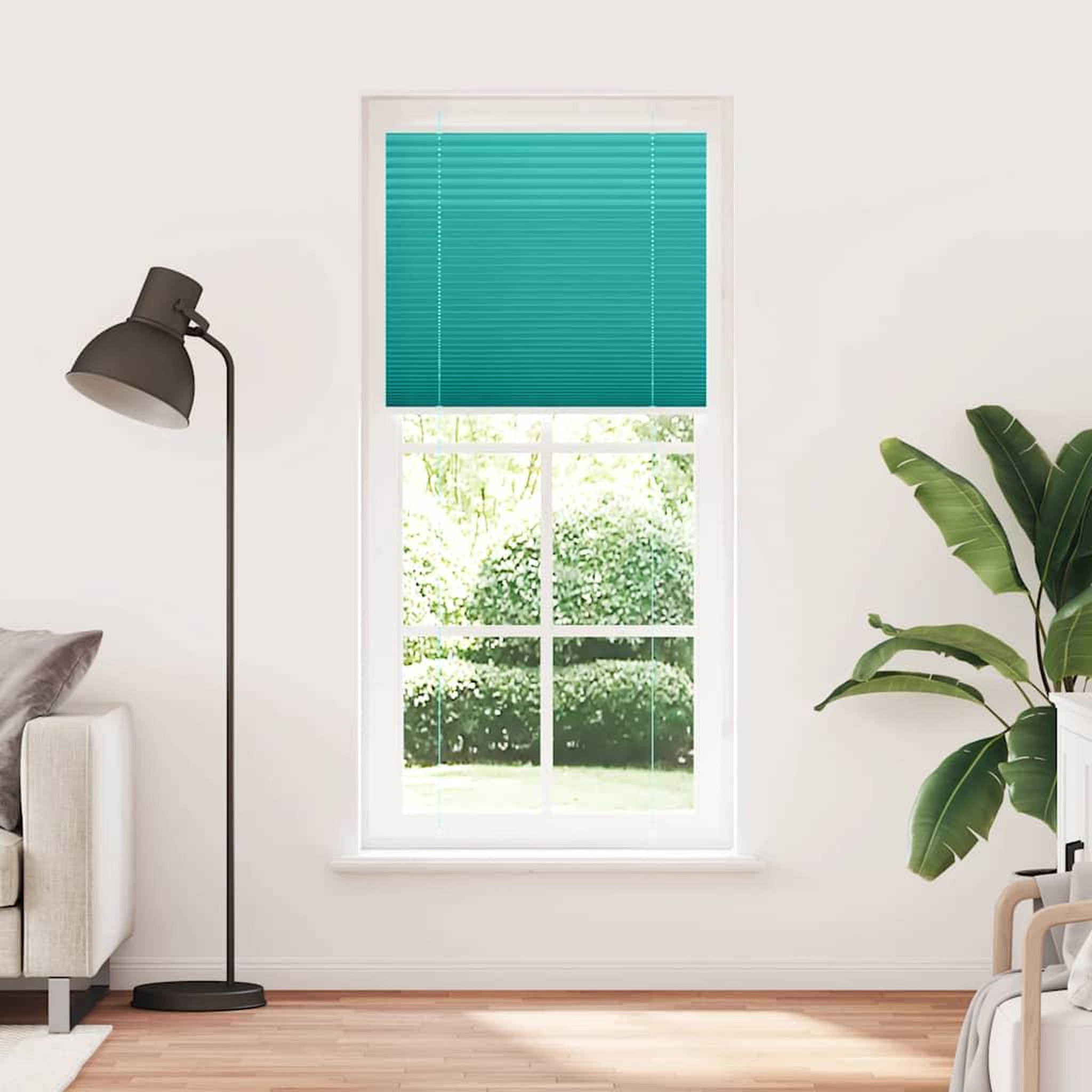 Voir la diapositive 2 : VIDAXL Store plisse vert petrole 100x200cm largeur du tissu 99,4 cm