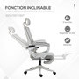 Voir la diapositive 4 : VINSETTO Fauteuil de bureau ergonomique inclinable réglable - repose-pied rétractable, support lombaires, tétière ajustable - blanc gris