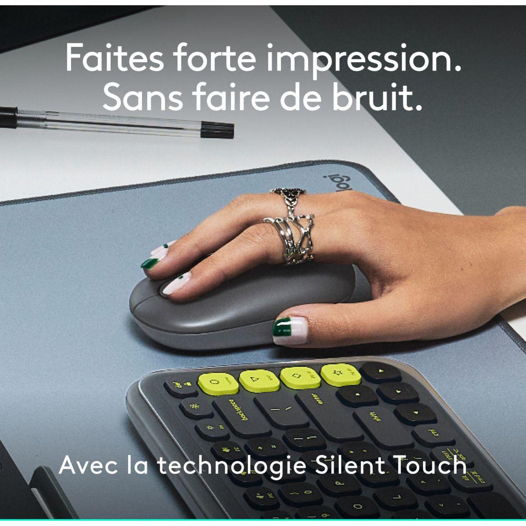 Voir la diapositive 5 : Logitech Souris sans fil POP Mouse Graphite