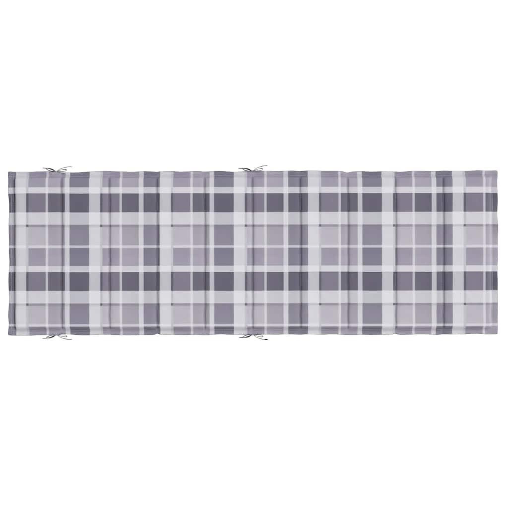 Voir la diapositive 5 : VIDAXL Coussin de chaise longue a carreaux gris 186x58x4 cm