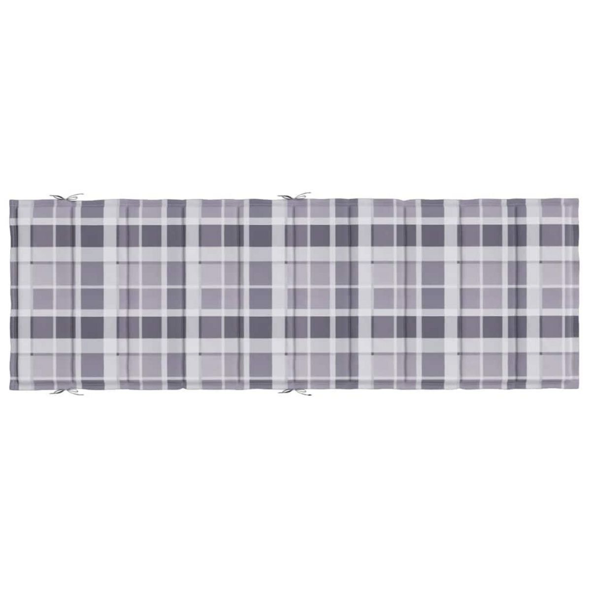 VIDAXL Coussin de chaise longue a carreaux gris 186x58x4 cm