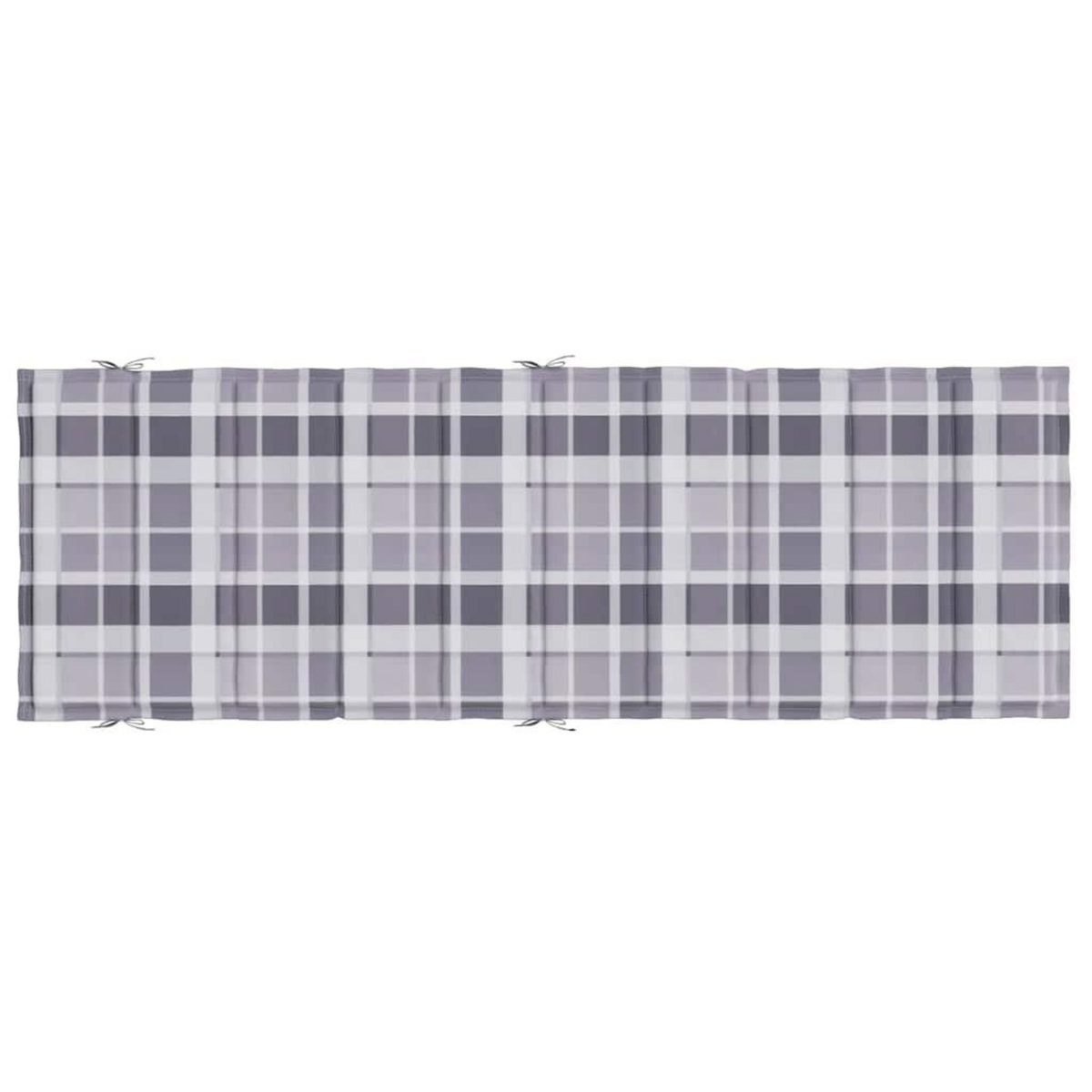 VIDAXL Coussin de chaise longue a carreaux gris 186x58x4 cm