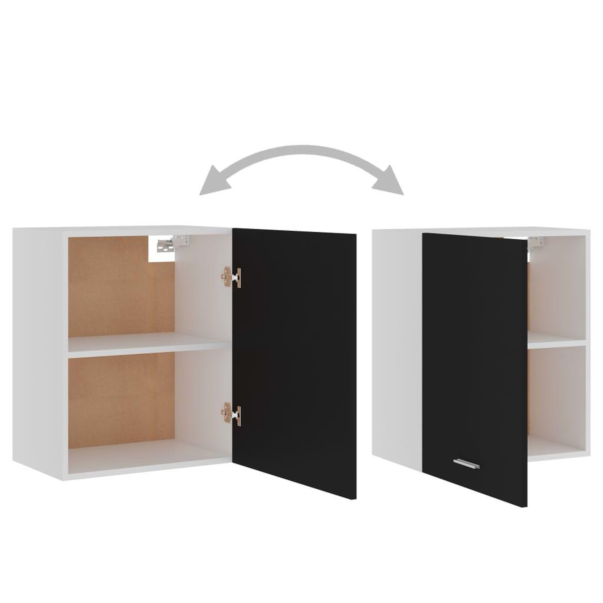 Voir la diapositive 5 : VIDAXL Armoires suspendues 2 pcs Noir 50x31x60 cm Bois d'ingenierie