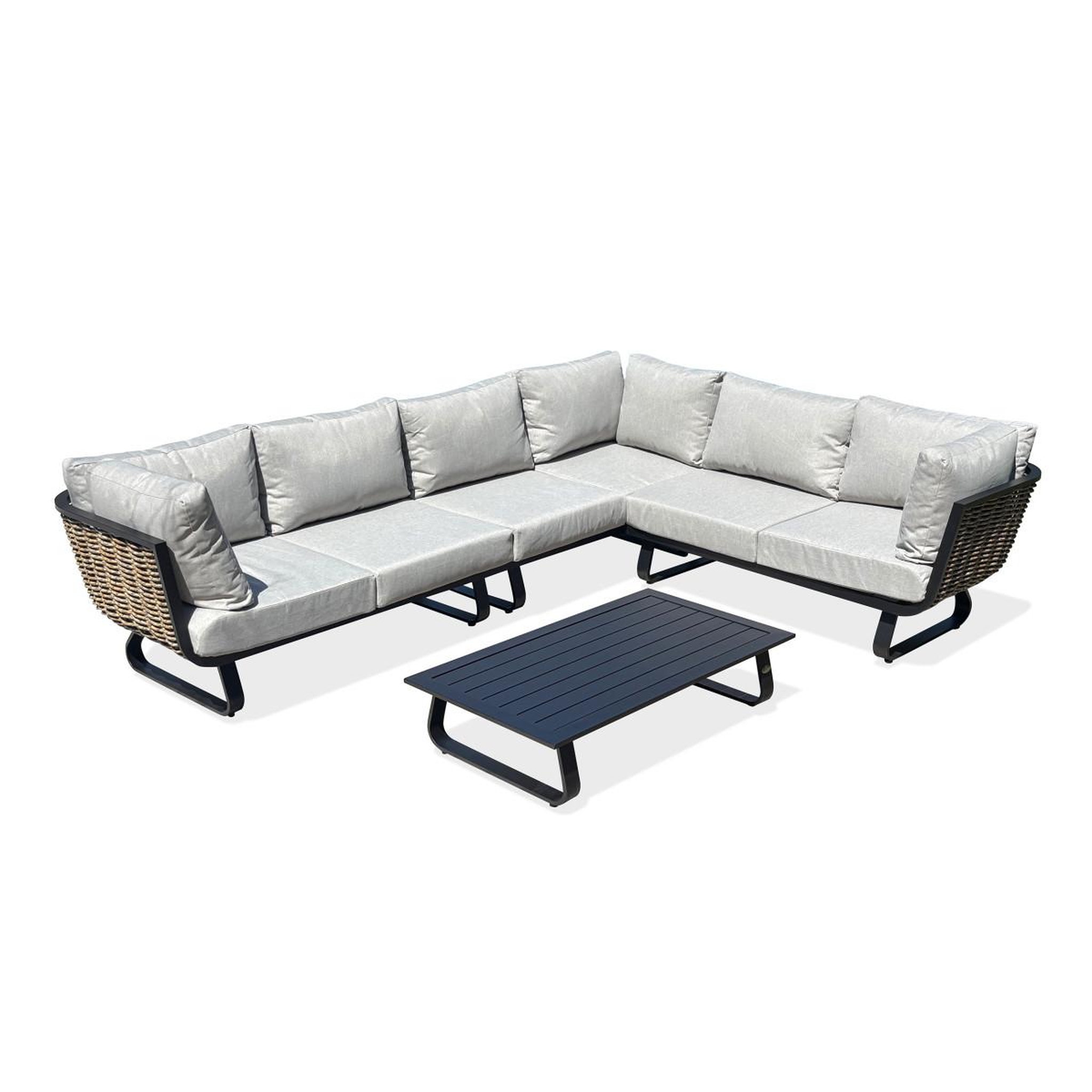 Paris Prix Salon de jardin 6 places  kumla  150cm noir