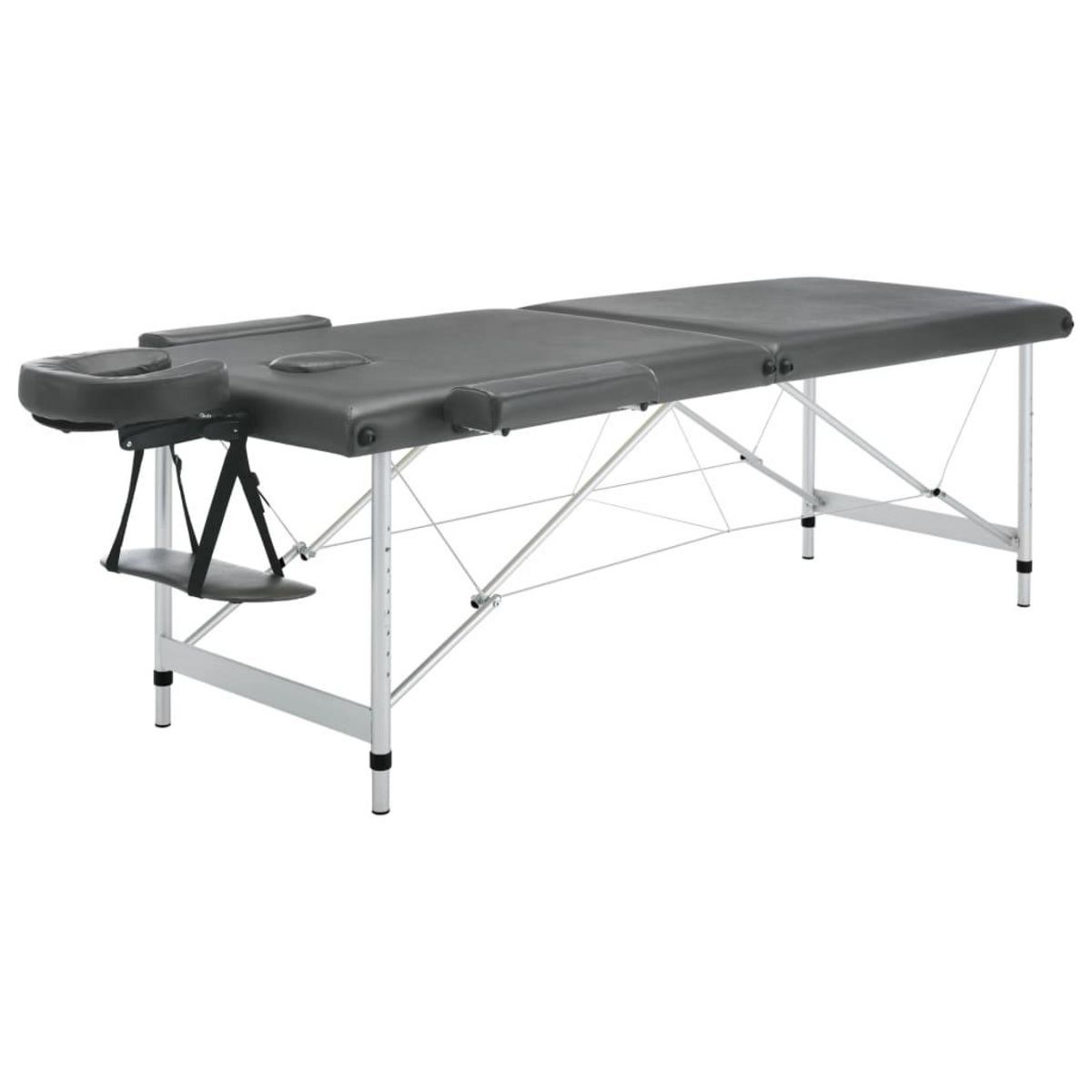 VIDAXL Table de massage 2 zones Cadre en aluminium Anthracite 186x68cm