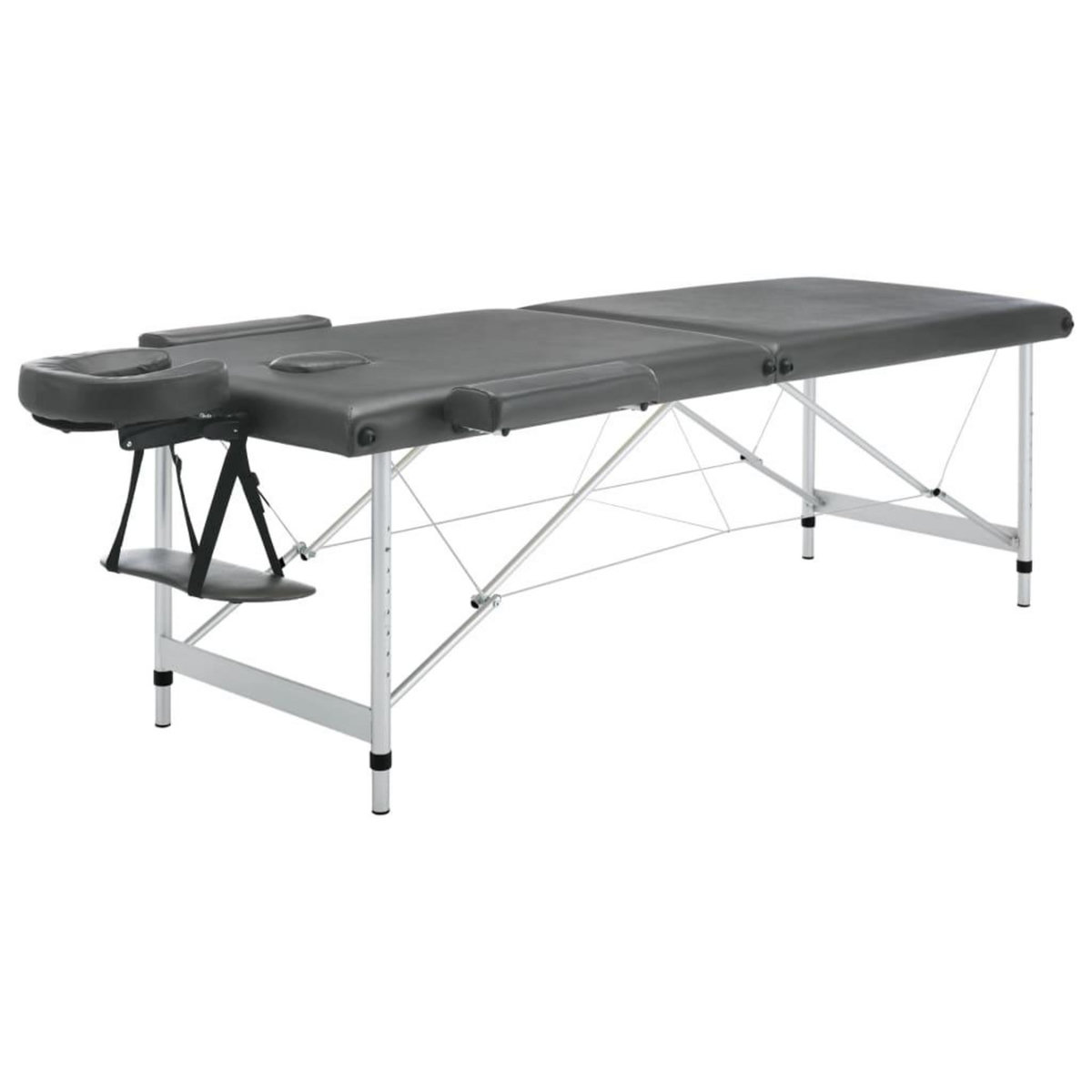 VIDAXL Table de massage 2 zones Cadre en aluminium Anthracite 186x68cm