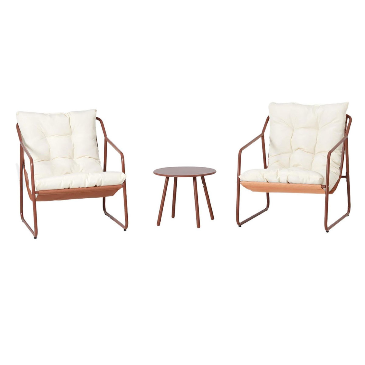 CONCEPT USINE Ensemble de jardin 2 fauteuils terracotta avec table basse ATRANI