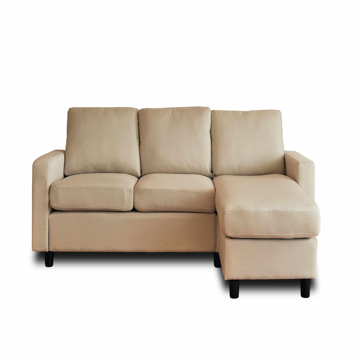 BEST MOBILIER Vianon - canapé d'angle modulable 3 places + 1 pouf - en tissu