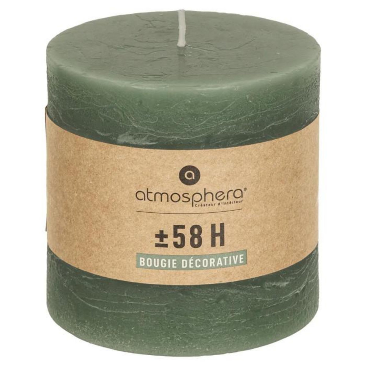 COMPTOIR DE LA BOUGIE Bougie Cylindrique  Rustic  10cm Vert Eucalyptus