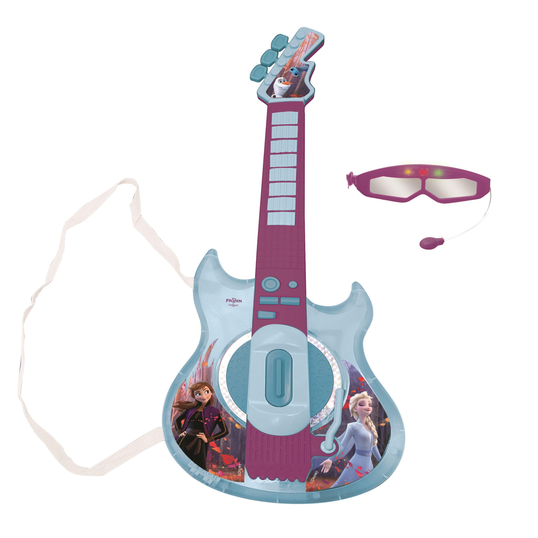 Lexibook Guitare Électronique Lumineuse avec lunettes et micro Reine des Neiges