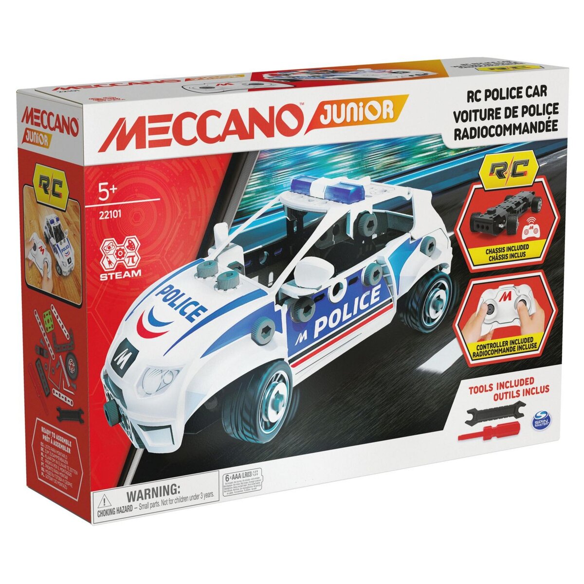 SPIN MASTER Ma voiture de police RC Meccano Junior