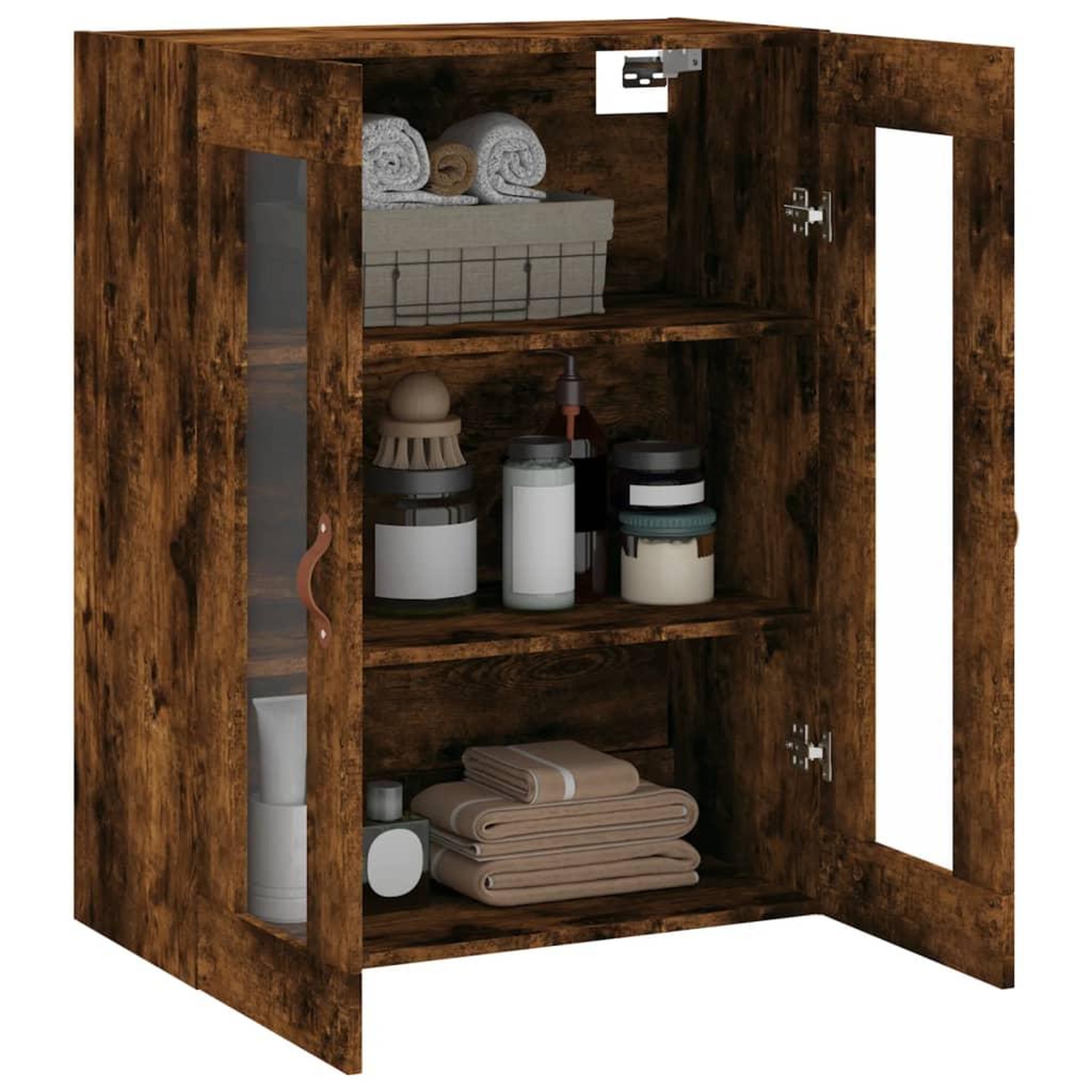 Voir la diapositive 5 : VIDAXL Armoire murale chene fume 69,5x34x90 cm