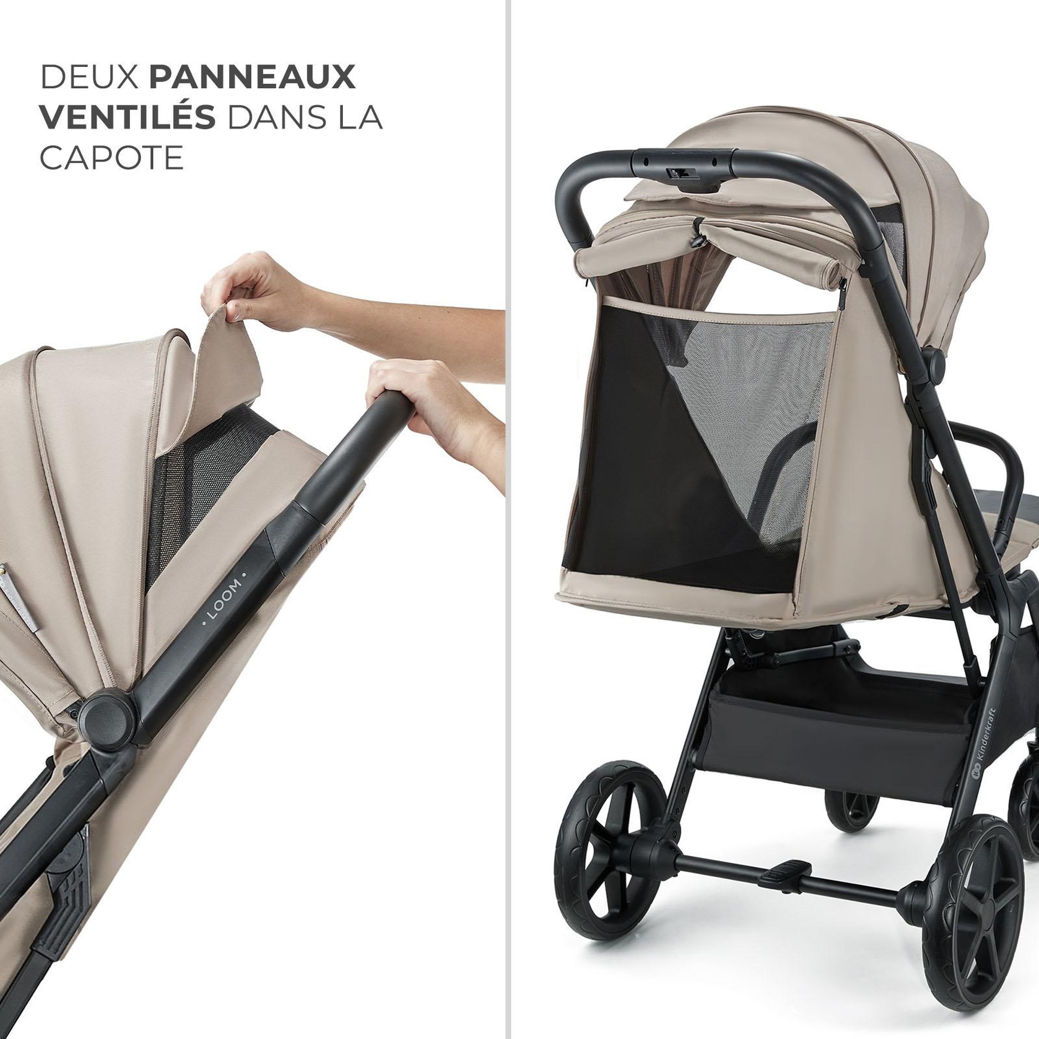 Voir la diapositive 5 : KINDERKRAFT Poussette loom pratique et confortable