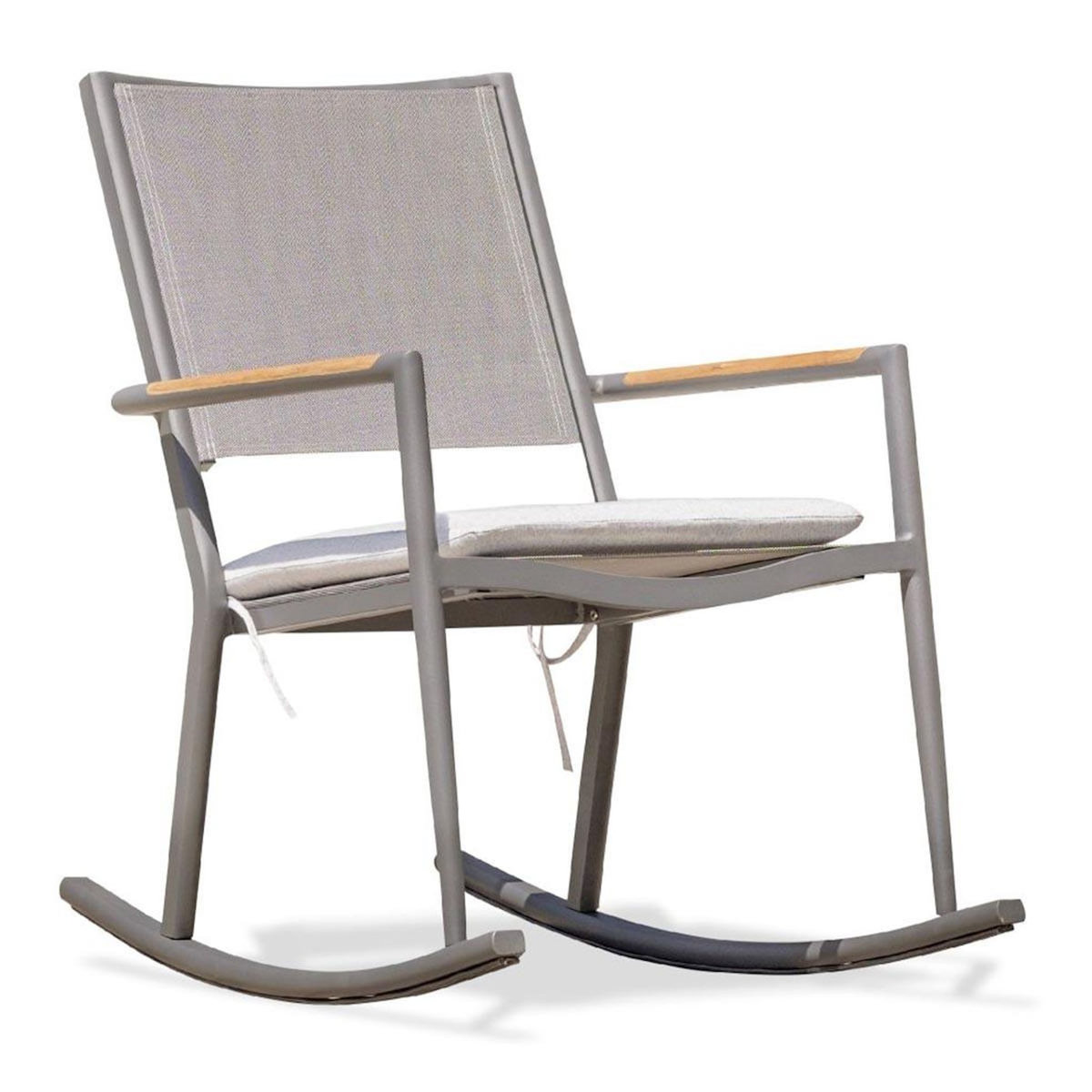 Paris Prix Fauteuil Rocking Chair de Jardin  Honfleur  95cm Gris Anthracite